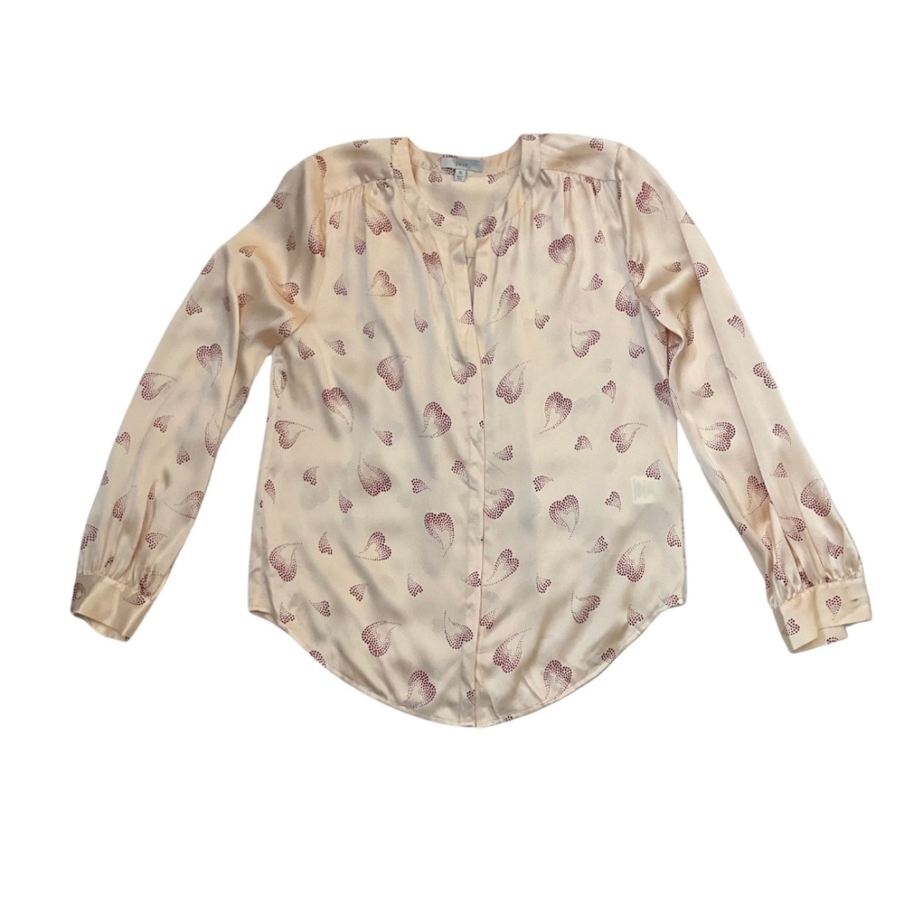 Joie Heart Mintee Silk Button-Front Blouse in Frappe